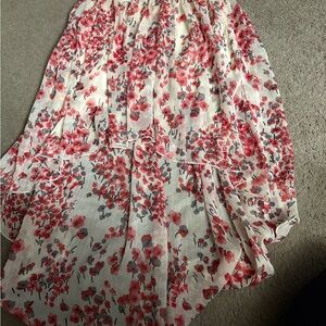 Chic High-Low Floral Skirt